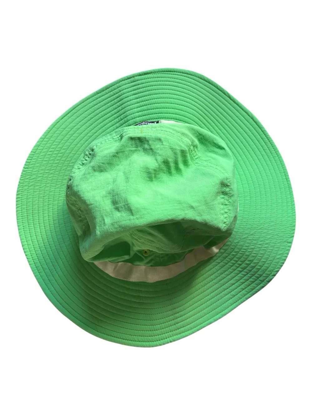 Patagonia Kids Sun Hat in Neon Green with White Trim